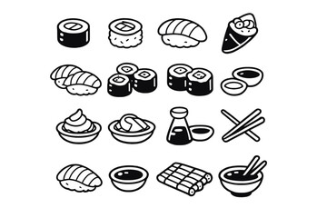 Sushi and Japanese Food Icons © icon_art