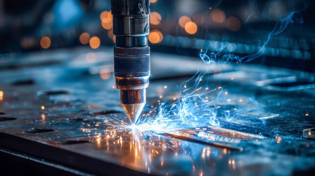High-precision plasma cutting of sheet metal, industrial manufacturing, CNC technologies and metalworking processes