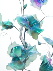 A beautiful blue flower with a silver stem