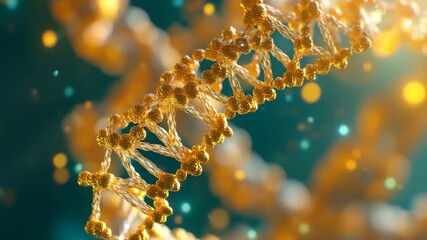 Digital data processing visualized over a vibrant DNA strand in a futuristic setting, digital data processing over dna strand - Powered by Adobe