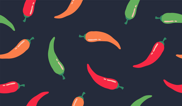 Cute spicy chili pattern background vector design