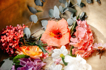 Stunning Wedding Floral Arrangements in Summer, Elegant Romantic Blossoms for a Marriage Ceremony...