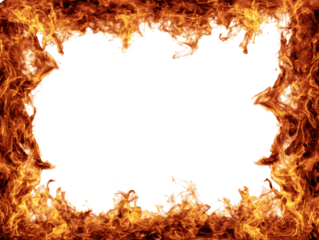 Fiery Frame Background with Flames and Space for Text