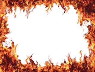 Fiery Frame with Blank Center for Text 