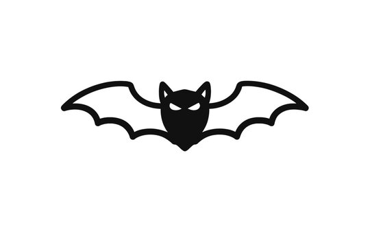 Black bat silhouette on a grey background