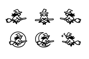 Obraz premium Set of Six Witch Icons