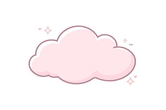 Cute pink cloud with sparkles