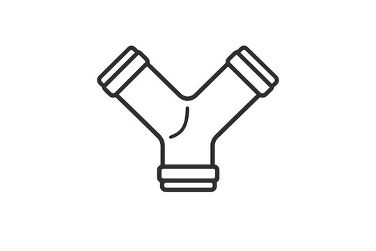 Y-shaped pipe connection icon