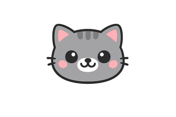 Fototapeta premium Cute Cartoon Cat Face