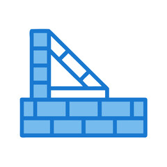 Abstract Illustration of Simple Brick Wall on Black Background