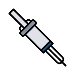 Minimalistic illustration of a pipette dropper on black background