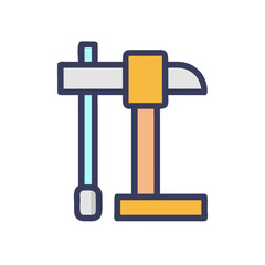 Flat vector icon of construction crane on a black background