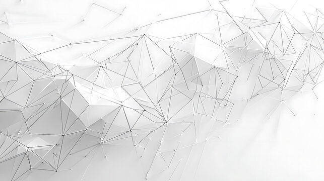 Abstract Network Structure with Geometric Shapes and Lines. - Powered by Adobe