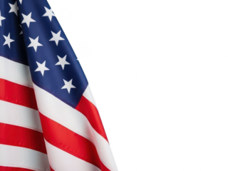 American flag waving on transparent background for usa patriotism and national symbols