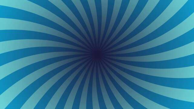 Rotating Sunburst loop animation Background video 4K, dark blue hole color gradient