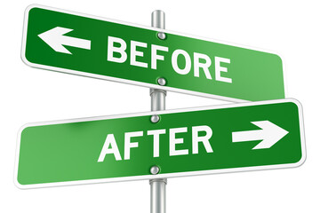 After and Before directions. Opposite traffic sign, transparent background