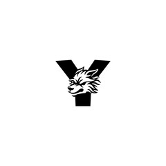 Wild Wolf Head Letter Y Logo ...