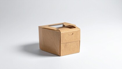 Obraz premium Brown cardboard box on white background.
