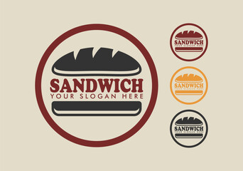 sandwich logo vector illustration bread frachise street food business