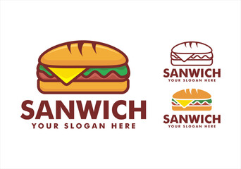 sandwich logo vector illustration bread frachise street food business