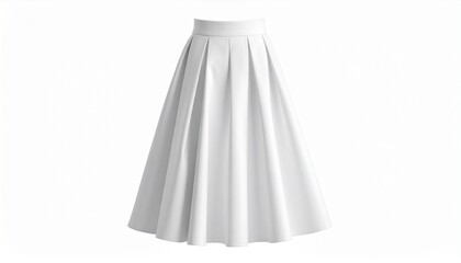 White skirt on plain background showing pleats and classic design suitable for various occasions