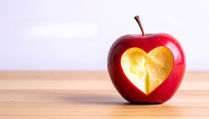 Heart Healthy Nutrition Apple Love Symbol Clean Eating Concept