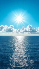 Obraz premium Vibrant Sunset Over Tranquil Ocean Waters with Gentle Waves Reflecting a Kaleidoscope of Colors