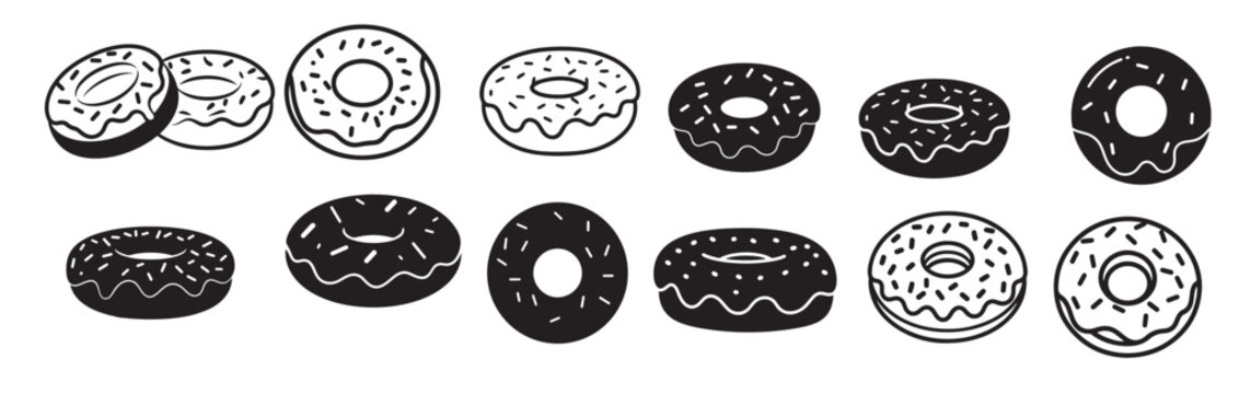  donut silhouette white background