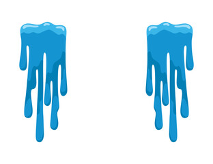 Cartoon tear drops icon. Sorrow cry streams, tear blob. Crying fluid, falling blue water drops. Isolated vector for sorrowful character weeping expression. Wet grief droplets