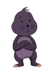 Vector cartoon mole. Cute illustration of funny animal for children design