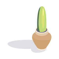 Isometric pot plant. Palm icon for interior designs. Vector illustration isolated on a white background