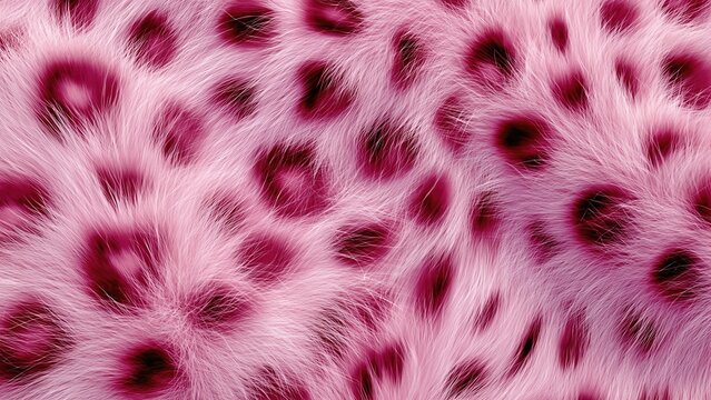 Pink furry leopard print texture with abstract spots for fashion and design trends