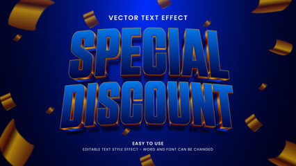 special discount editable text effect 3d vector
