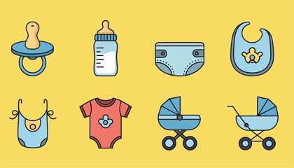set of icons for children.eps