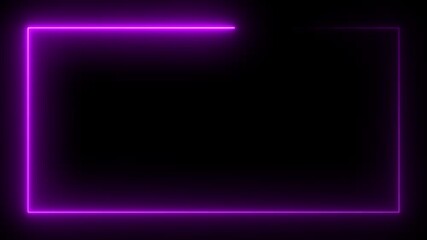 Animation of glowing neon rectangles abstract background. Abstract glowing geometric rectangle and circle frame on black background.
neon rectangular outline against the black background. - Powered by Adobe