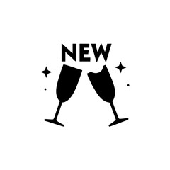 Clinking Champagne Glasses Symbolizing Celebration and Festive Occasion Vector illustration