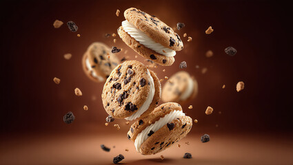 Floating Cream Cookie Sandwiches.