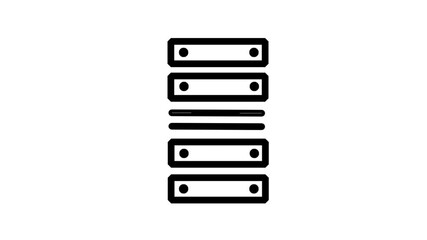 Data center server rack animation representing hosting services and information storage. Perfect for IT infrastructure and cloud database themes.