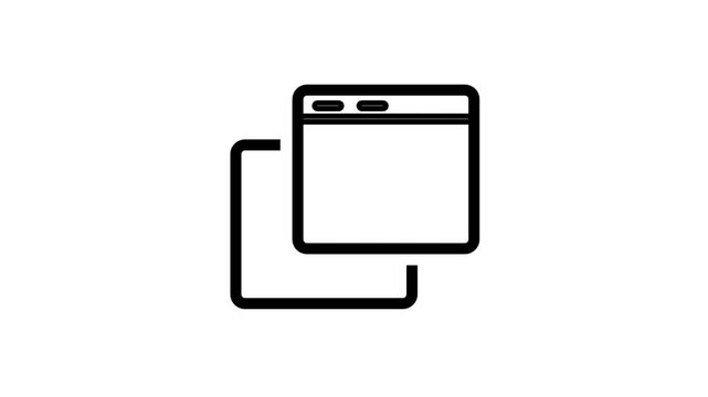 Multiple browser window icons representing multitasking, web browsing, and internet navigation. Great for software interface and digital workflow graphics.