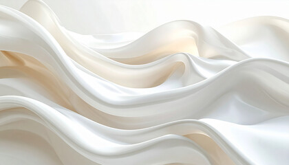 Fototapeta premium ミルキーホワイトの柔らかな波が作る抽象的な造形美