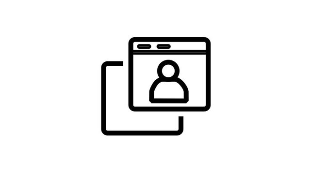 Web browser window featuring a user profile icon. Ideal for personal account management, social media logins, and identity verification.