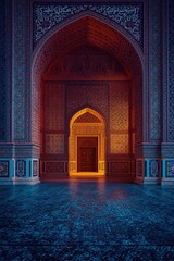 Illuminated mosque archway