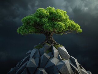 Tree on geometric peak