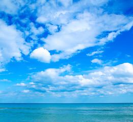 Beautiful sky and blue sea