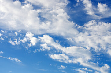 White clouds in blue sky