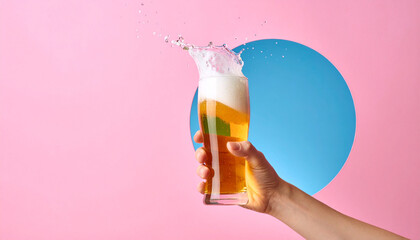 Alcohol Consumption Beer Glass Splash Lifestyle Concept