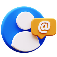 3D Illustration of User Account with Email Notification, depicting communication, alerts, and user profile updates. Perfect for UI design and app interfaces.