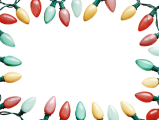 Festive Christmas Lights Frame 