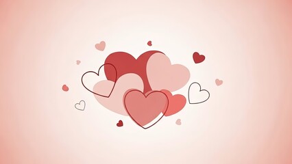 Illustration of hearts in love