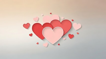 Colorful hearts floating in space